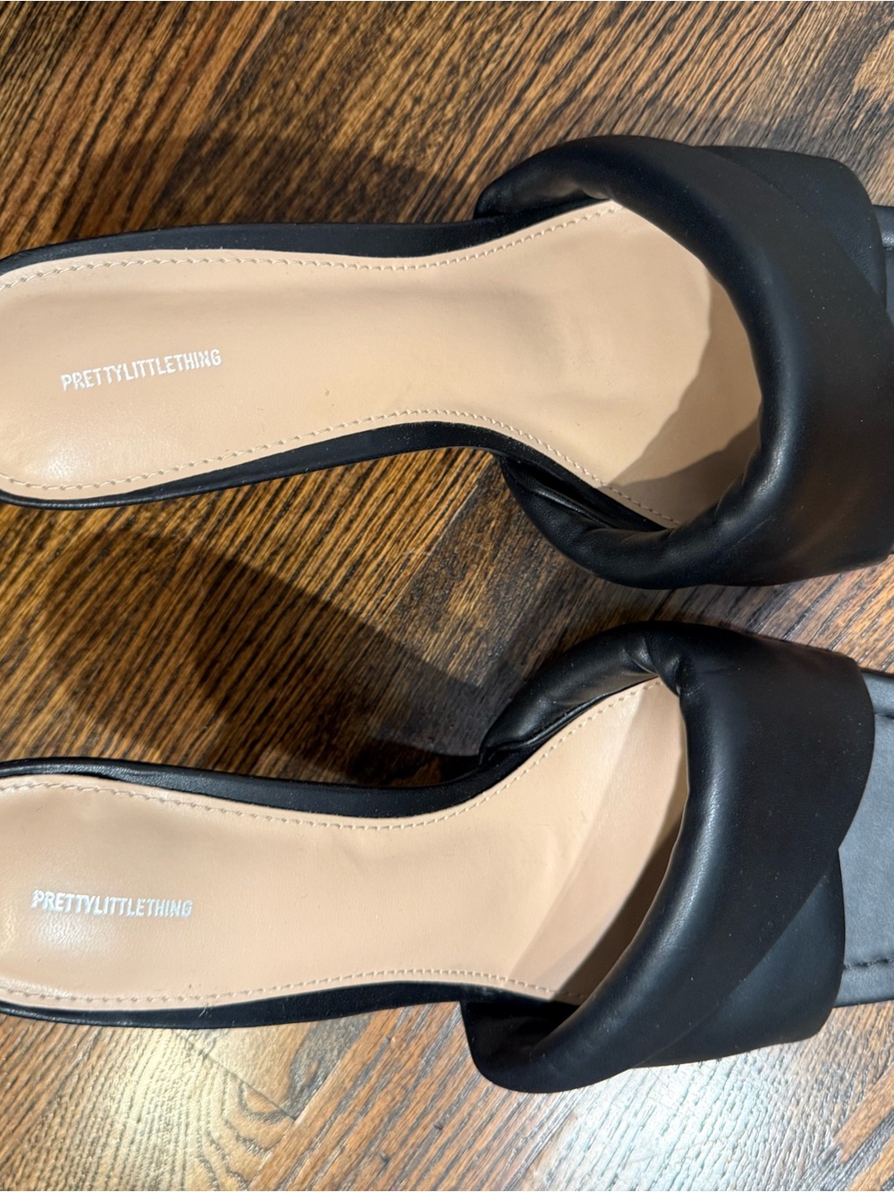 Black Faux Leather Slide Heel Mules - Women - Picture 2 of 6